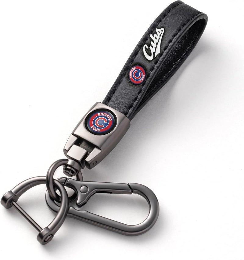 WiiFiive Leather Car Keychain for Baseball Fans, Metal Car Key Ring Key Chain Accessories - Image 1